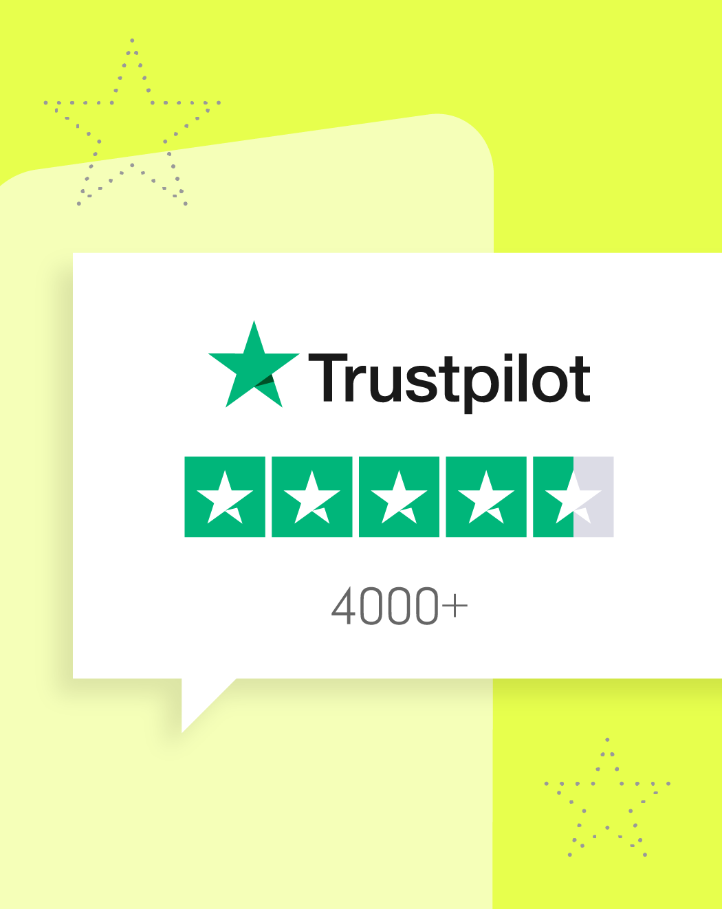 Excellent TrustScore: Thank you for more than 4,000+ reviews on Trustpilot