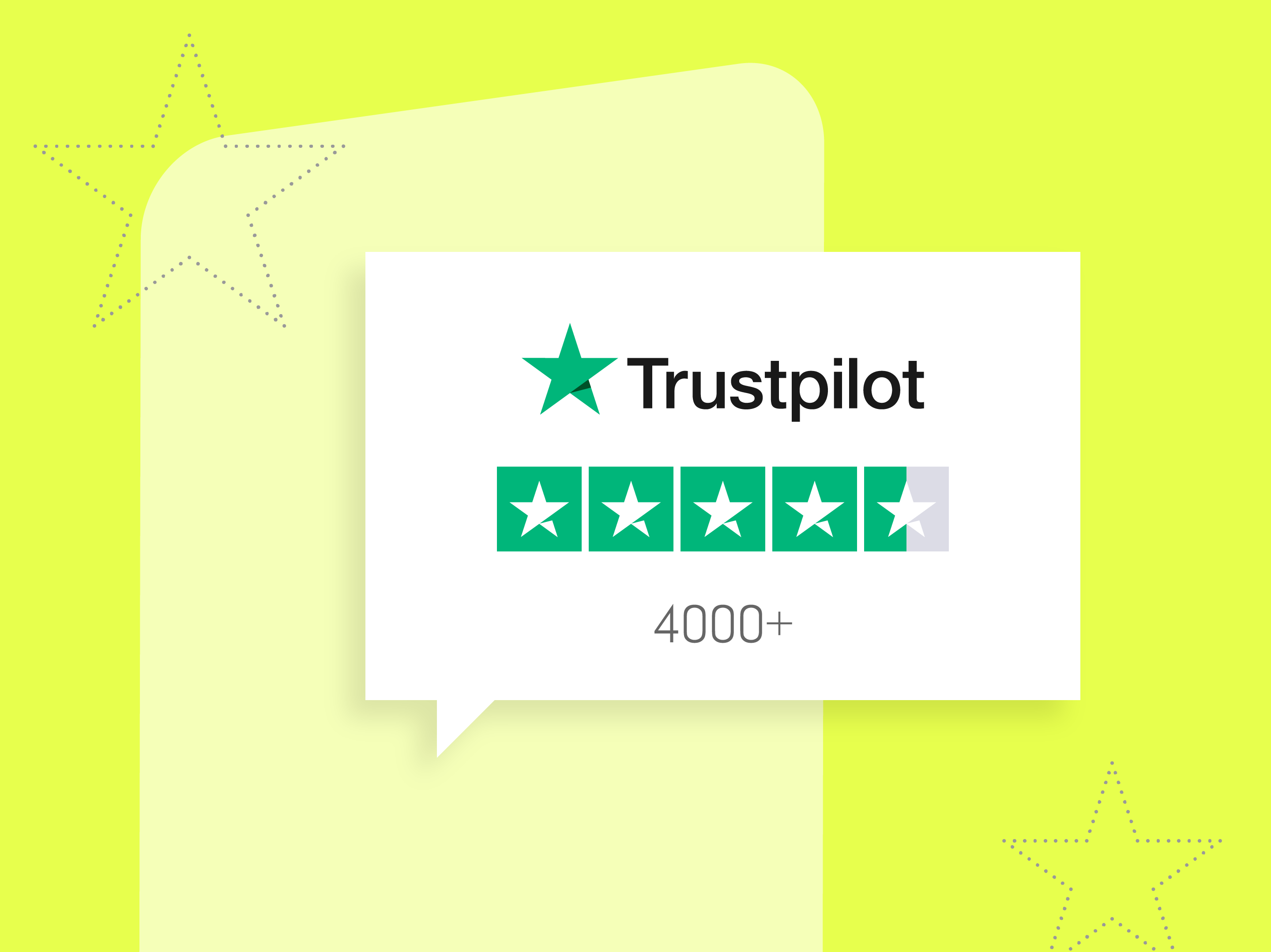 Trustpilot 4000+ Bewertungen